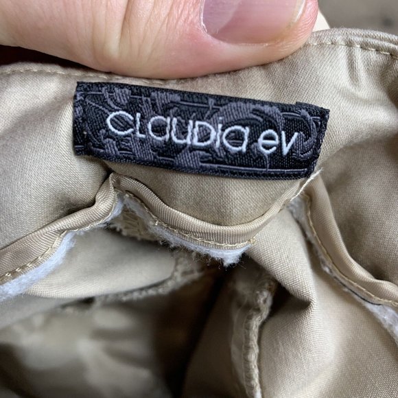 Claudia EV Cropped Pants Womens 12 Bown Solid Zip Square Button Close Stitching - Picture 6 of 9